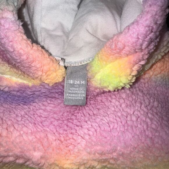 18-24m matching children’s place set tie dye with fuzzy sweatshirt - Picture 4 of 5